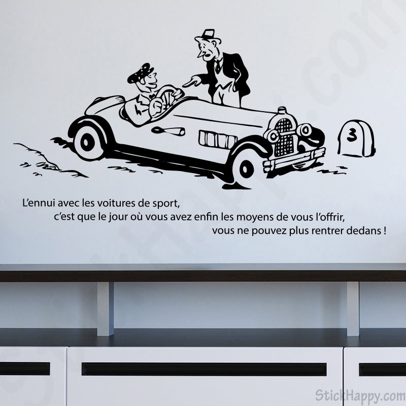 Sticker avec l'œuvre « Design humour voiture qui pousse » de l
