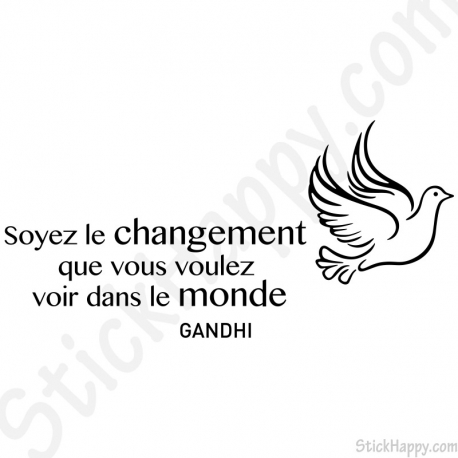 Stickers Citation Clelebre Gandhi