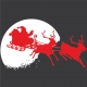 Adhésif Déco Noël - Père Noël devant la Lune
